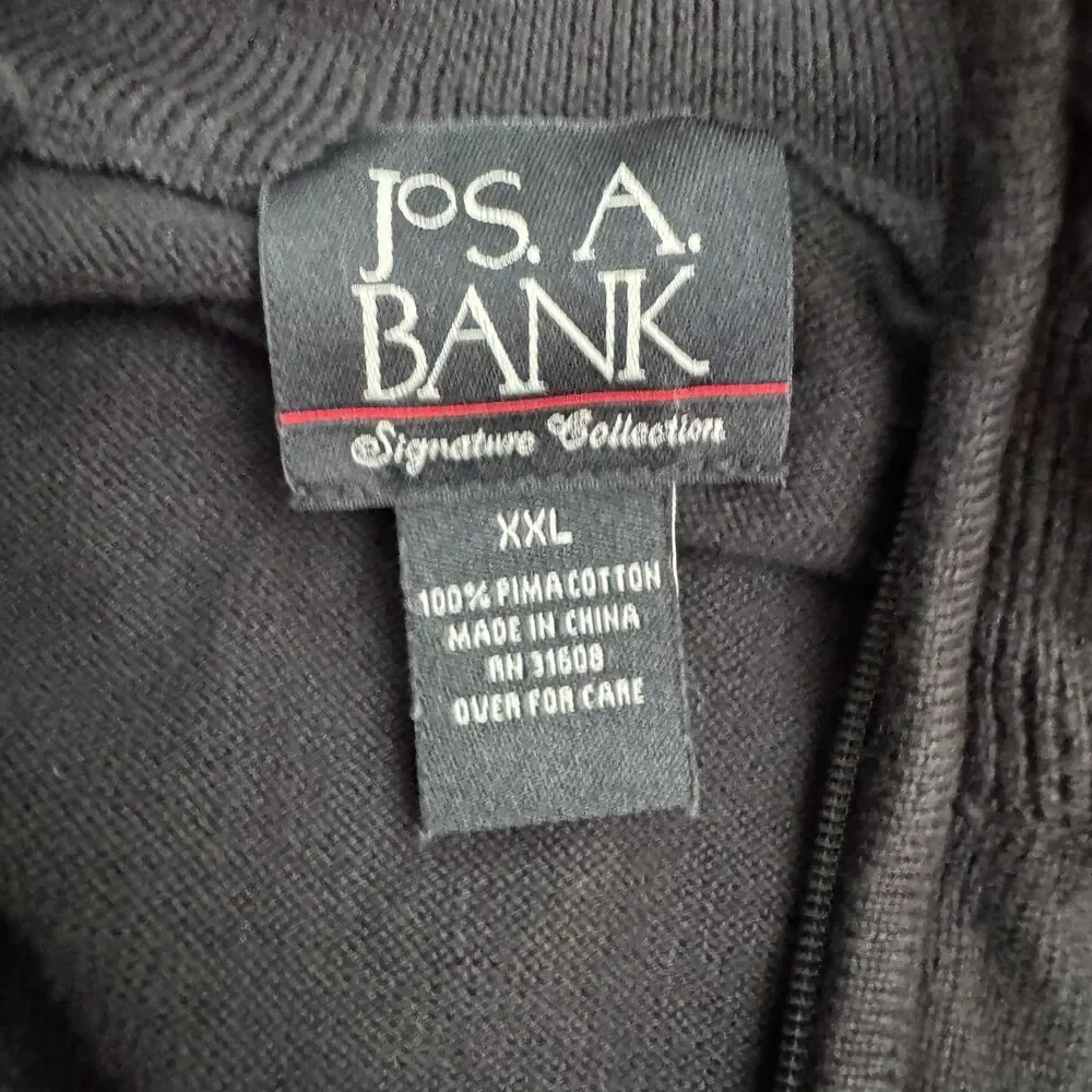 Jos. A. Bank Signature Collection Knit Quarter Zip Sweater Mens 2XL Pima Cotton